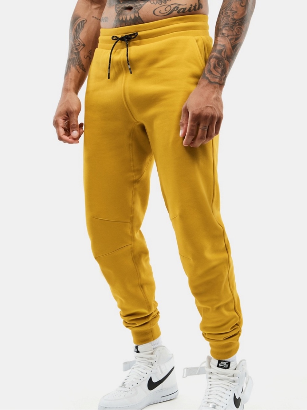 Fabletics Mens Mustard Yellow Postgame Jogger Pants